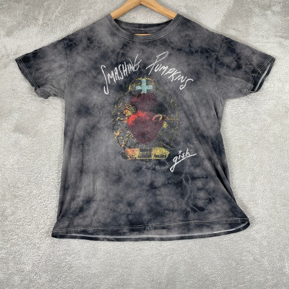Smashing Pumpkins Shirt Mens Large Black Gish Album Art Tie Dye Band Rock Grunge